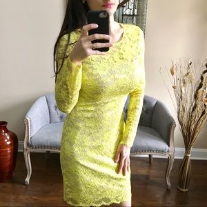 BADGLEY MISCHKA Lace Long Sleeve DRESS